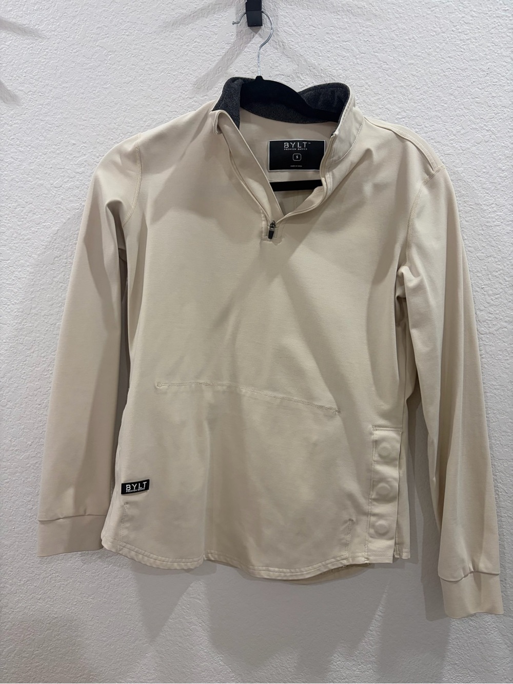 BYLT Basics Women's Cream Quarter-Zip Performance Jacket